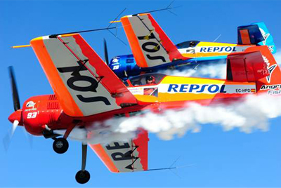 El equipo acrobático de Repsol  entrena en La Coruña para la exibicion del domingo