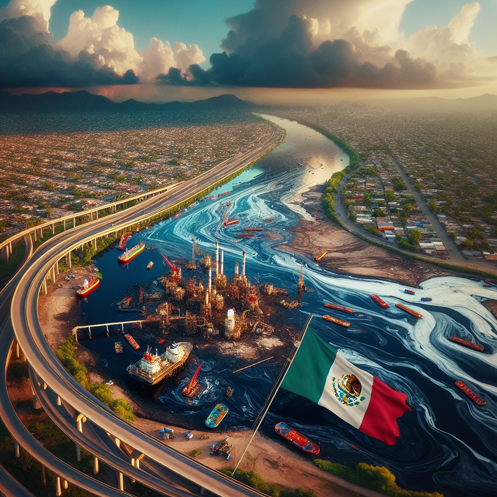 Ricardo Salinas denuncia derrame de petróleo en el río Tuxpan